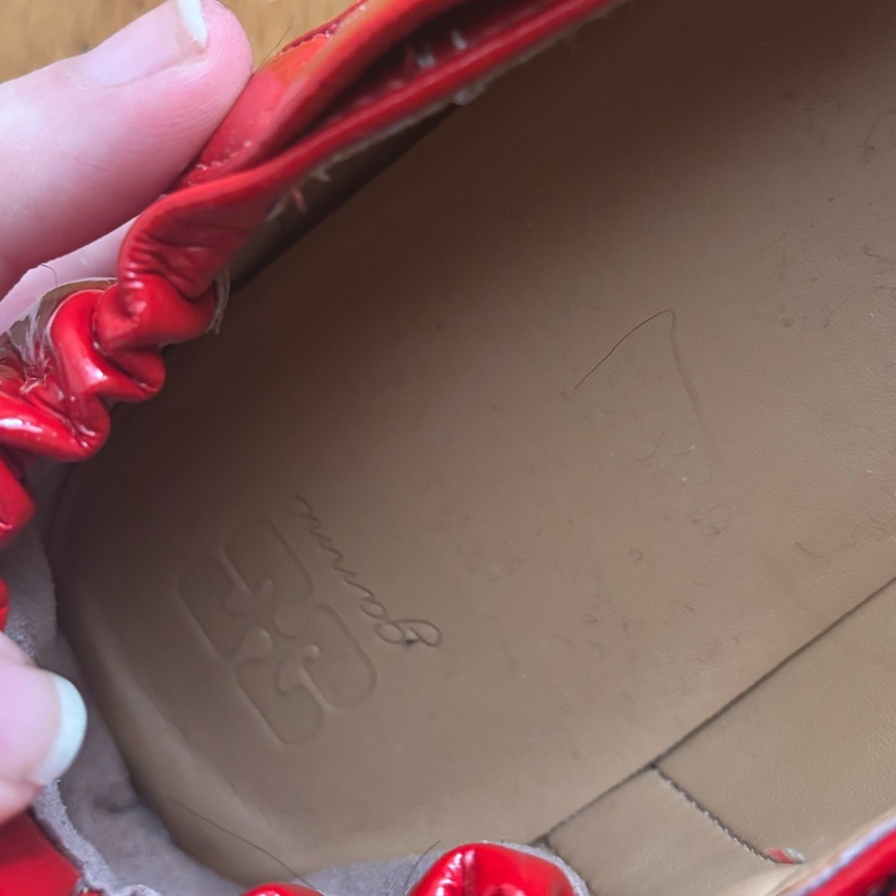 Ganni Red Lace-Up Ballerina flats - Picture 7 of 8